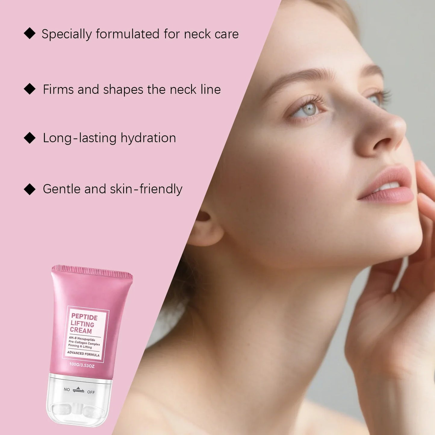 Firming Neck Cream with Roller – Lifting, Moisturizing & Brightening