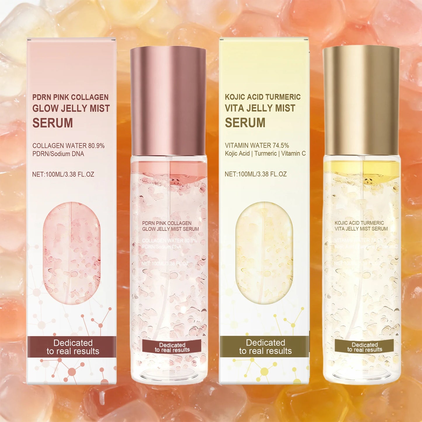 Kojic Acid Turmeric Jelly Serum for Brightening Skin Tone Antioxidant Improve Dullness Fade Acne Scars Shrink Pores Face Essence Peaceful Pleasures Health and Wellness
