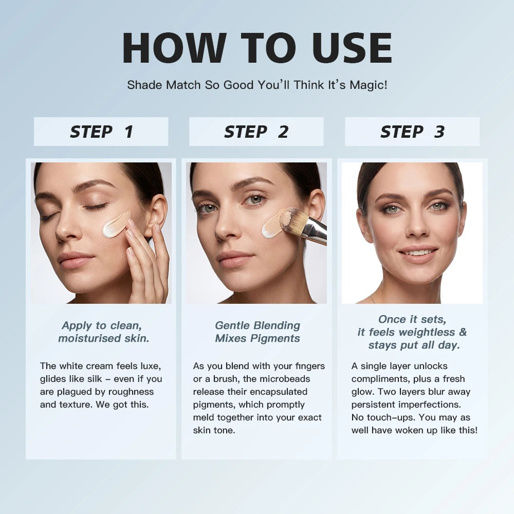Color Changing Liquid Foundation Matte Full Coverage Concealer Waterproof Oil Control Long Lasting Face Nude Makeup Base Peaceful Pleasures Health and Wellness