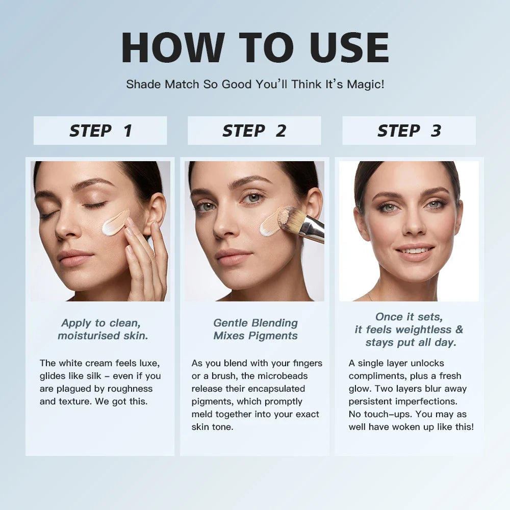 Color Changing Liquid Foundation – Matte, Full Coverage, Waterproof
