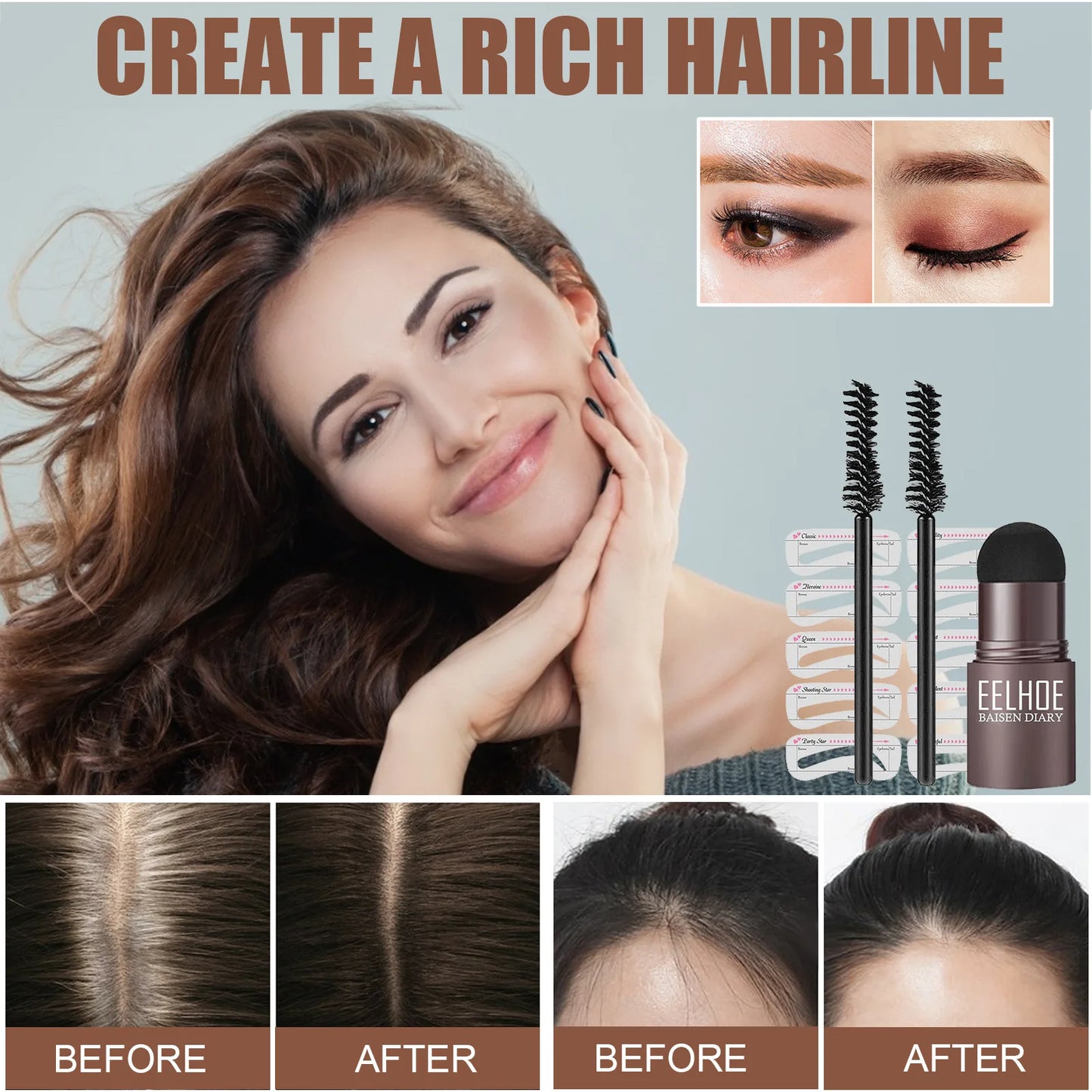 EELHOE Eyebrow Shaping Kit for Waterproof Makeup Peaceful Pleasures Health and Wellness