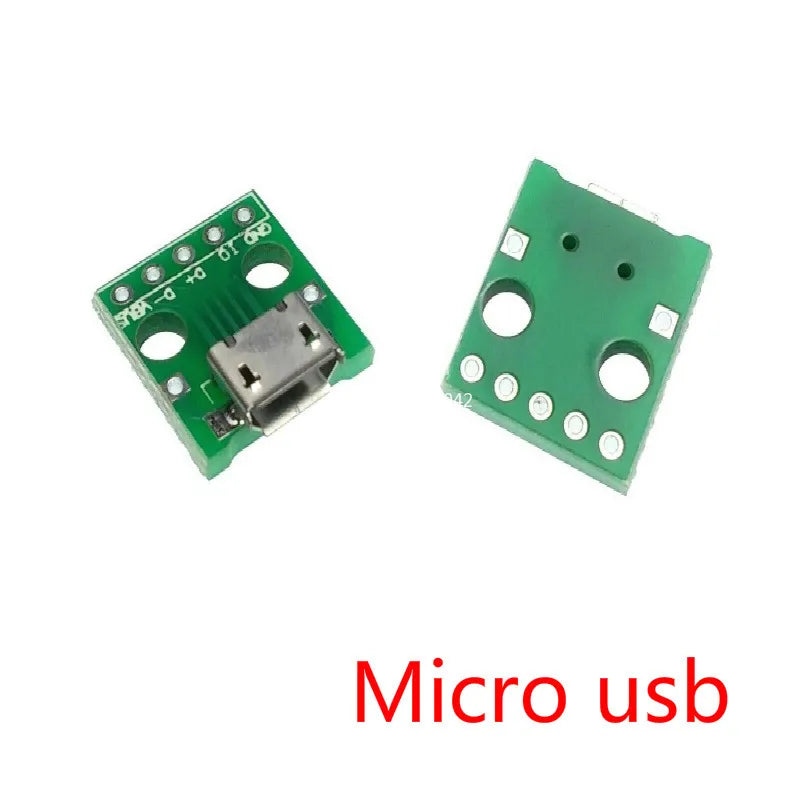 5Pcs USB Adapter PCB - DIY DIP Breadboard Modules - Type A (M / F) / B / Mini / Micro USB Connectors Peaceful Pleasures Health and Wellness Micro usb