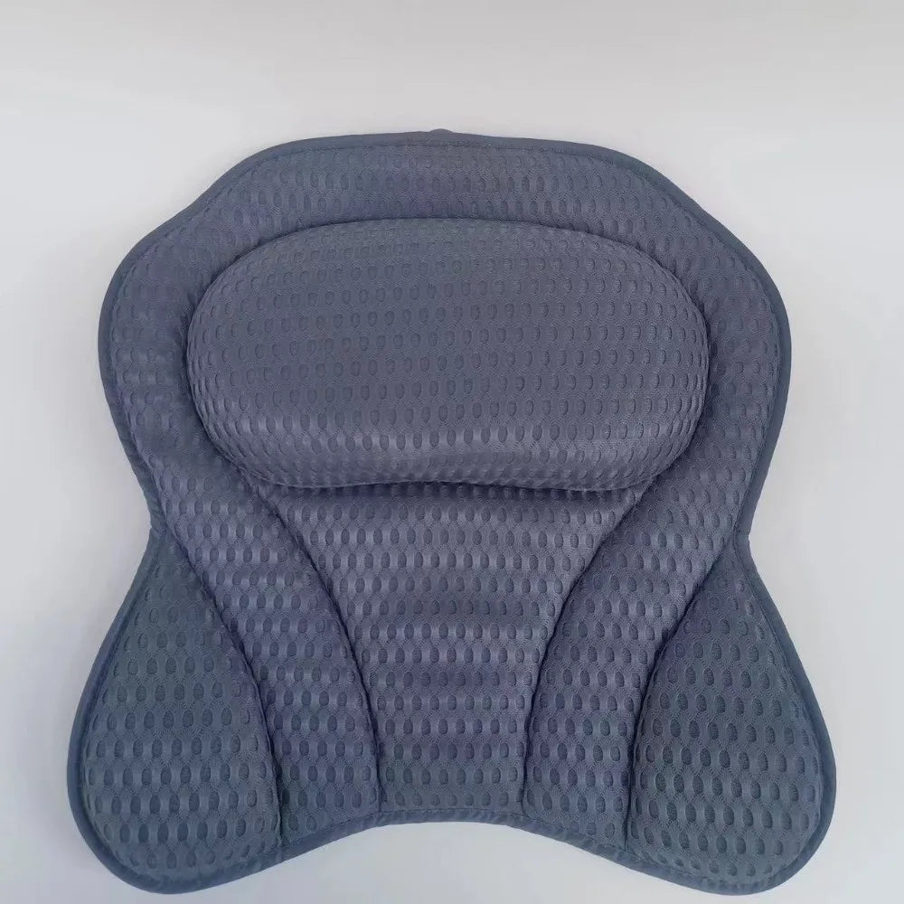 4D Mesh Bath Pillow – Non-Slip Suction Cups & Neck Support