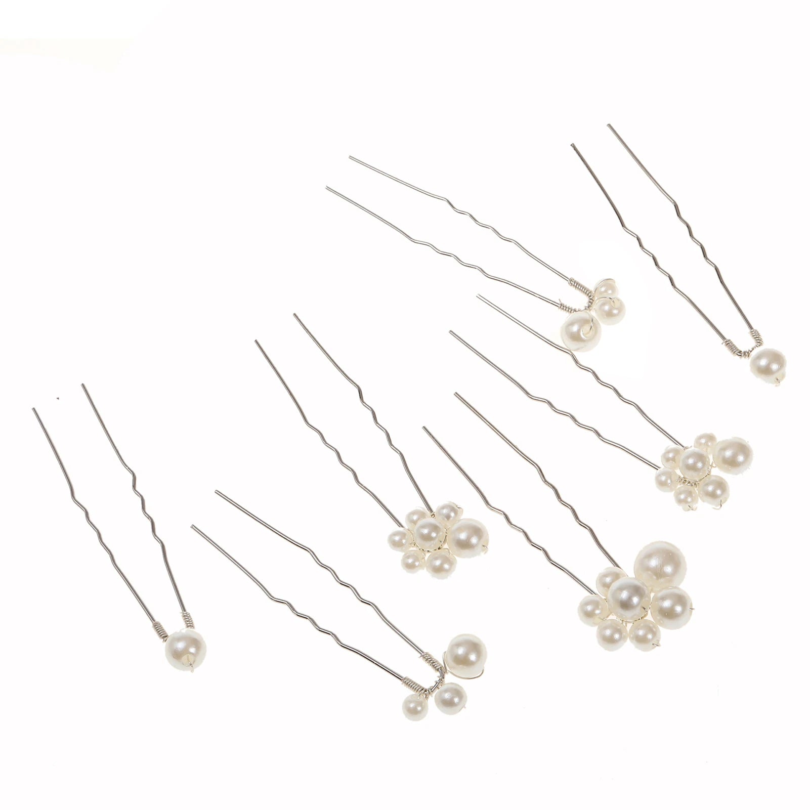 7PCS Pearl U-Shape Hairpin Headwear Anti-slip Stable Grip Wedding Bridal Headdress for Birthday Stage Party Hairstyle Making Peaceful Pleasures Health and Wellness Style 2