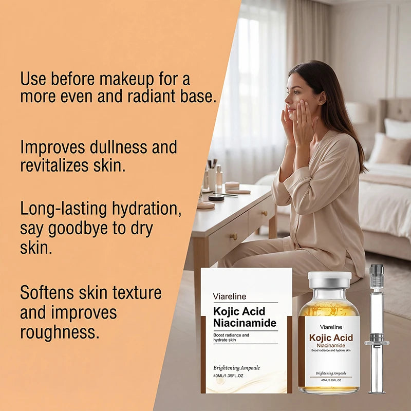 Kojic Acid Niacinamide Ampoule 40ml Deeply Hydrating Moisturizing Face Serum Glow Skin Care Essence For Daily Facial Care Peaceful Pleasures Health and Wellness