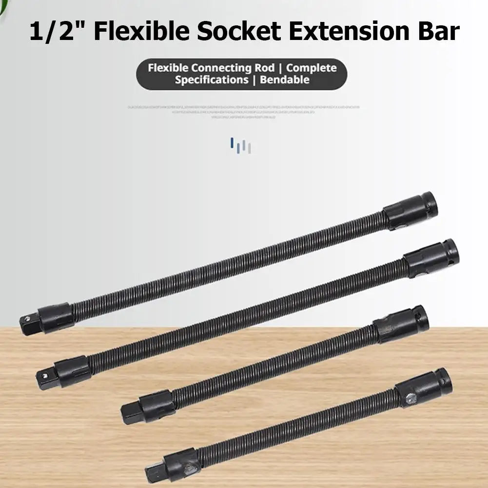1/2" Flexible Extension Bar 250/350mm High Torque Flexible Shaft Drive Socket Extension Rod for Ratchet Wrench Auto Repair Tools Peaceful Pleasures Health and Wellness