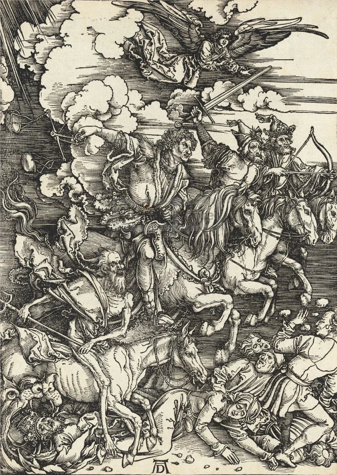 Albrecht Dürer Revelation Canvas Wall Art | B&W Christian Print