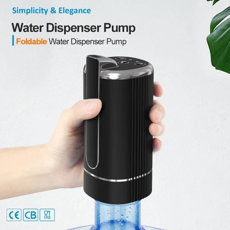 ‌Portable Electric Water Pump Dispenser Foldable USB Rechargeable for 5 Gallon Bottles for Home/Office/Travel Peaceful Pleasures Health and Wellness