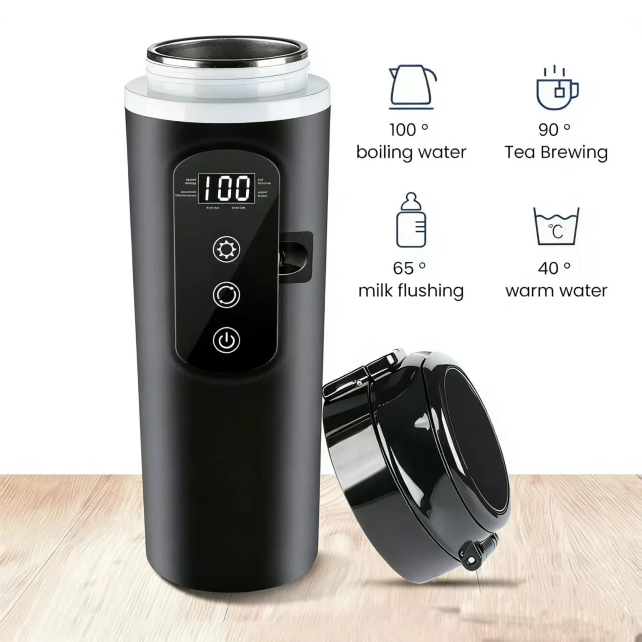 Car Electric Kettle 12V/24V Universal Heating Cup 304 Stainless Steel 500ML Capacity Constant Temperature Unrestricted Current Peaceful Pleasures Health and Wellness