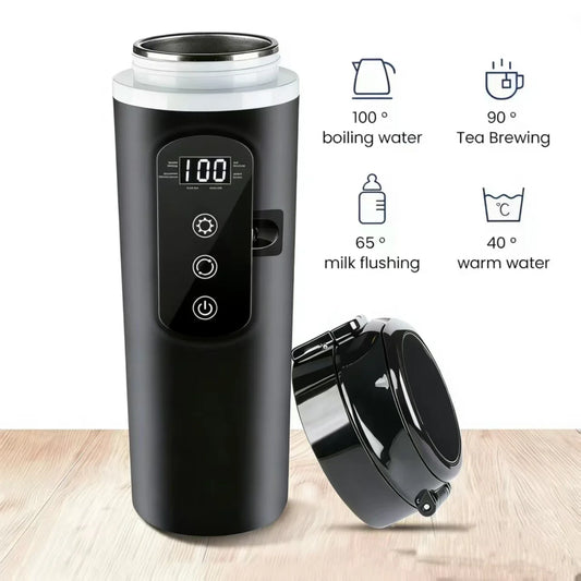 Car Electric Kettle 12V/24V Universal Heating Cup 304 Stainless Steel 500ML Capacity Constant Temperature Unrestricted Current Peaceful Pleasures Health and Wellness