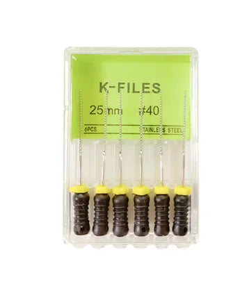 Dental K-Files 6pcs | Stainless Steel Root Canal Hand Files