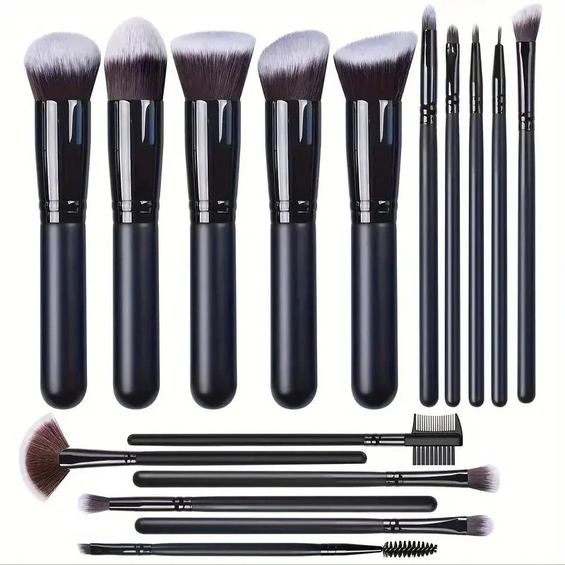 Professional Makeup Brush Set 14/16Pcs – Contour, Blush & Powder