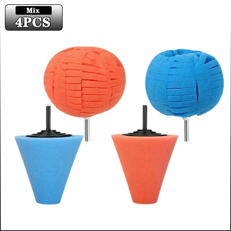 Car Hub Polishing Sponge Wheel Buffer – Conical Detail Tool