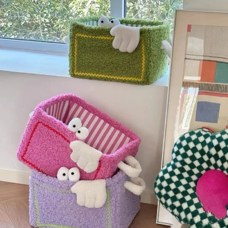 Plush Storage Basket Storage Box High Appearance Monster Toys Snacks Sorting and Storage Basket Large Capacity Storage Artifact Peaceful Pleasures Health and Wellness