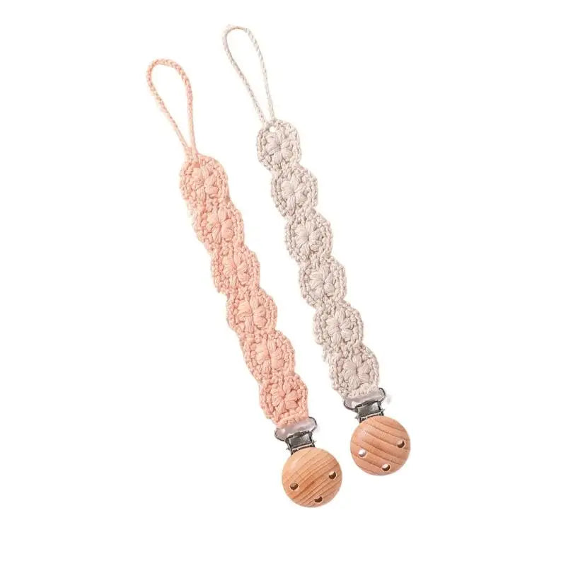 Baby Pacifier Clip Chain Holder 2-Pack – Safe & Soft Strap