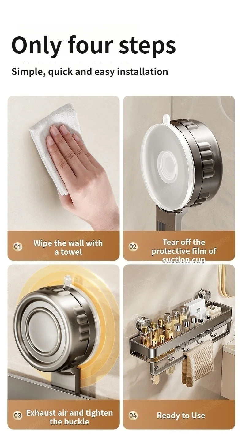 Suction Cup Shower Caddy & Towel Holder – No-Drill Storage