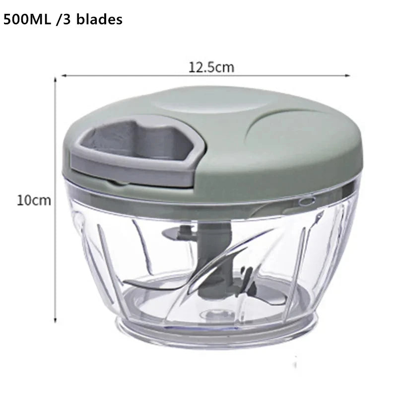 Manual Hand Pull Food Chopper – Garlic, Veggie & Herb Mincer