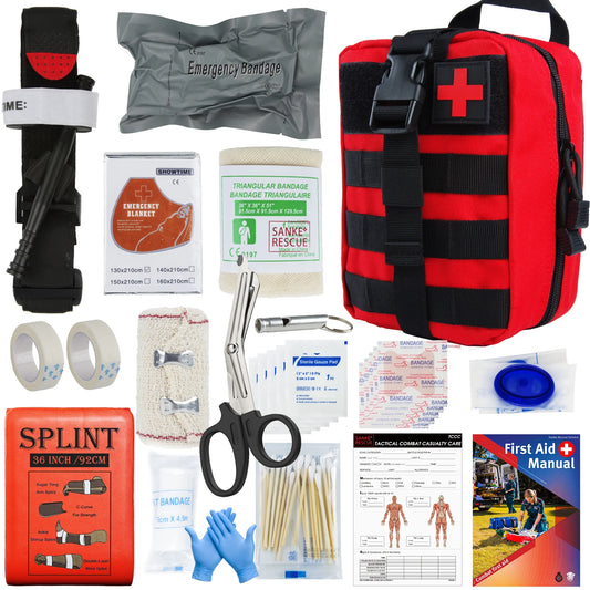 First Aid Kit Pouch Supplied full set Molle To Configure Survival kit Outdoor Emergency Kit Trauma Outdoor Gear IFAK EMT Peaceful Pleasures Health and Wellness Red IFAK