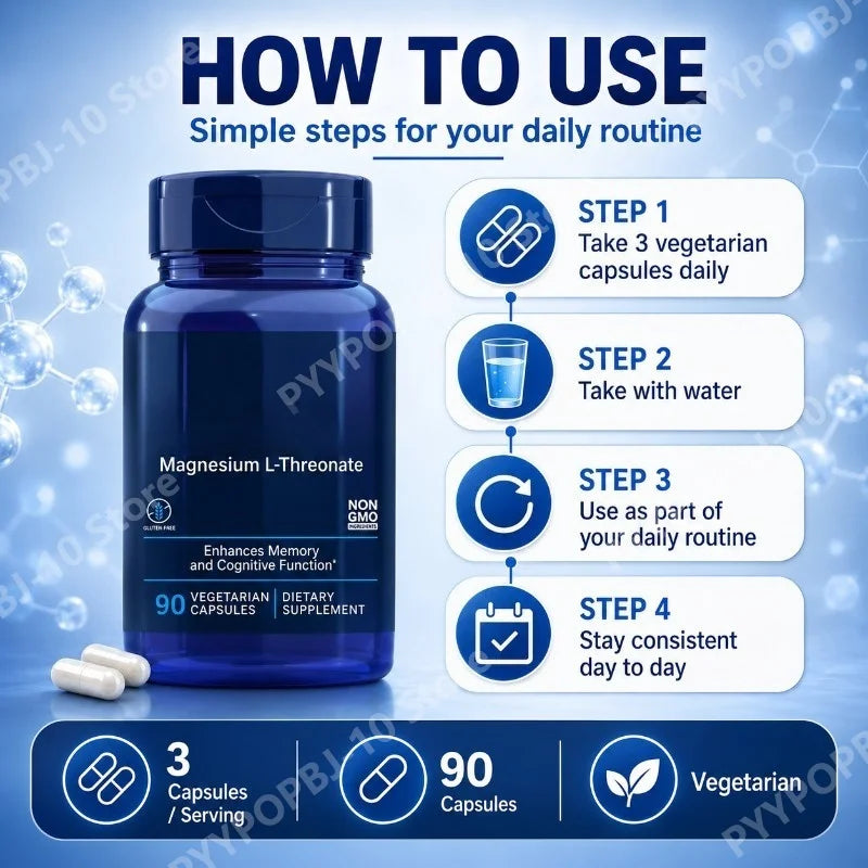 Magnesium L-Threonate 144mg – 90 Veg Capsules | Daily Support
