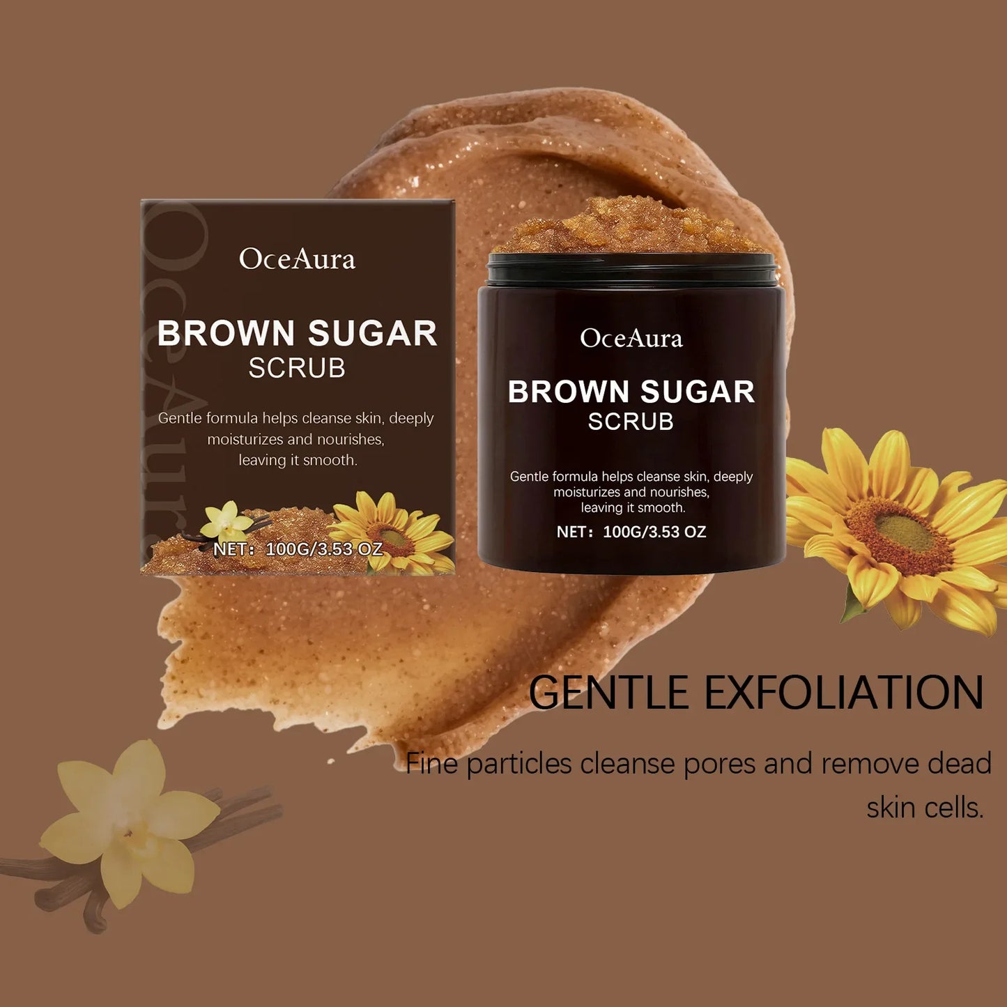 OceAura Brown Sugar Body Scrub – Exfoliate, Brighten & Nourish