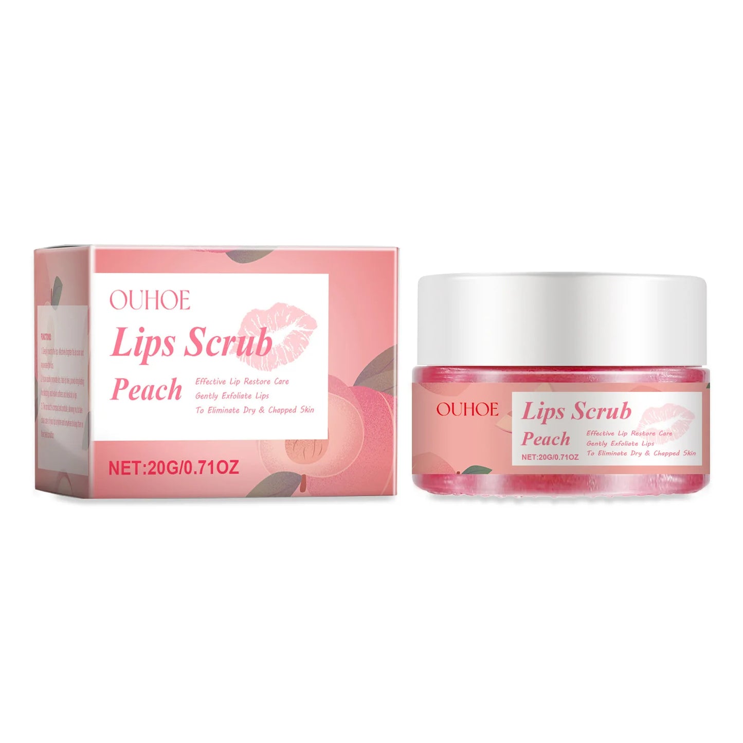 Peach Brightening Lip Scrub – Exfoliating & Moisturizing 20g