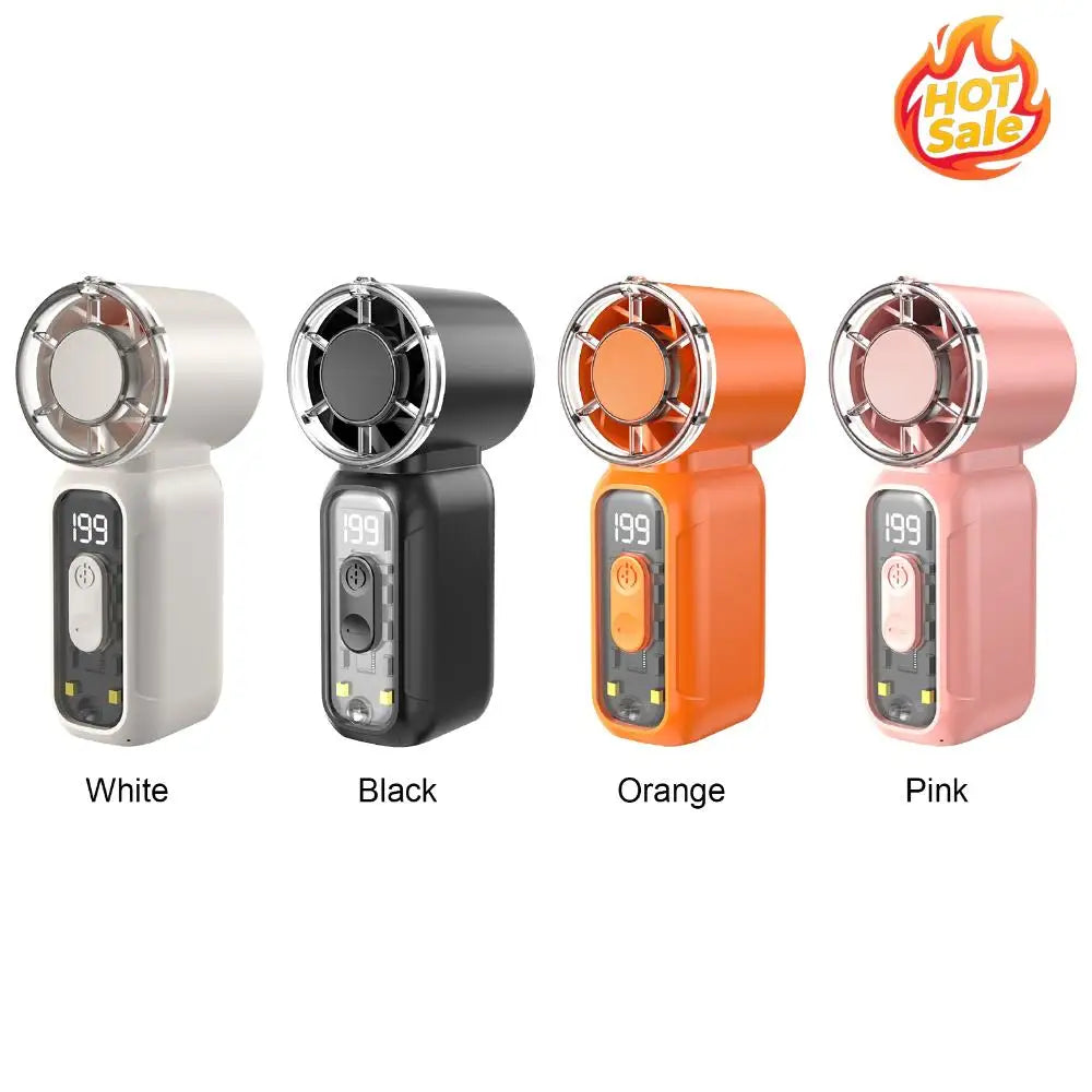 199-Speed Rechargeable Pocket Fan with LED Flashlight