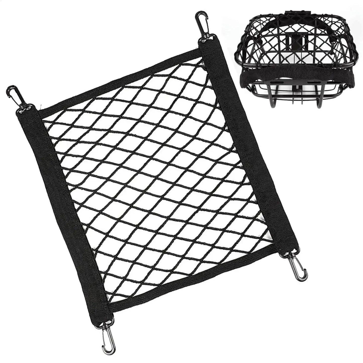 Elastic Motorcycle Cargo Net with Hooks – Helmet & Luggage