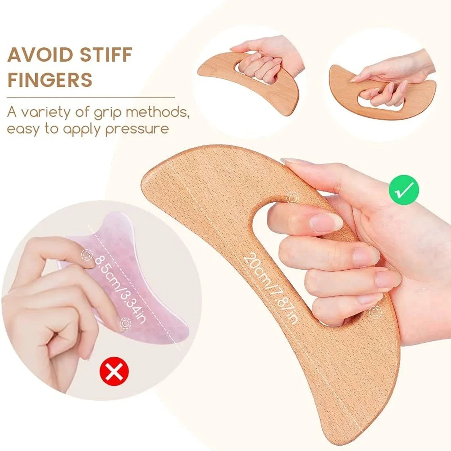 Natural Wooden Gua Sha Body Massager & Muscle Scraping Tool