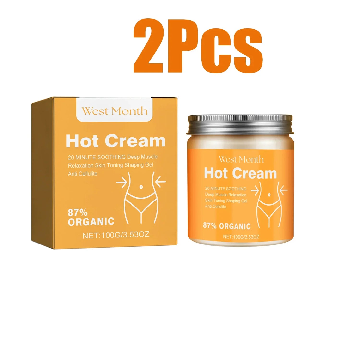 87% Organic Hot Slimming Cream – Body Firming & Contouring