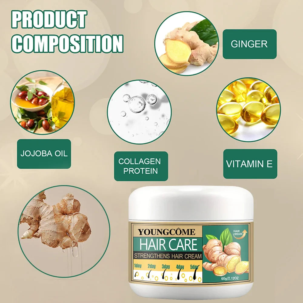 YOUNGCOME Ginger Hair Oil & Cream Set – Strengthen & Moisturize