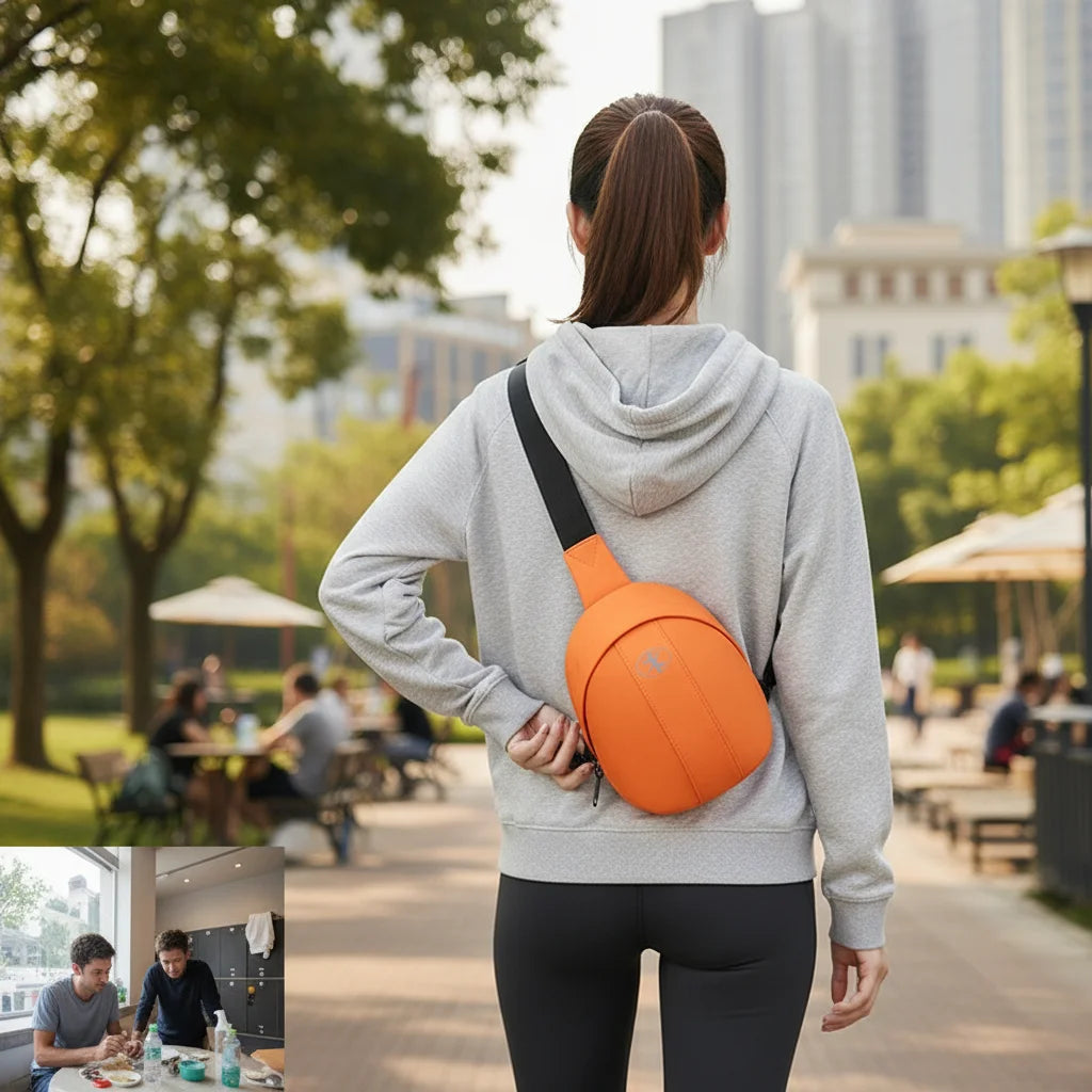 Women's Large Capacity Sports Chest Bag Waterproof Polyester Casual Crossbody Bag for Outdoor Travel Peaceful Pleasures Health and Wellness