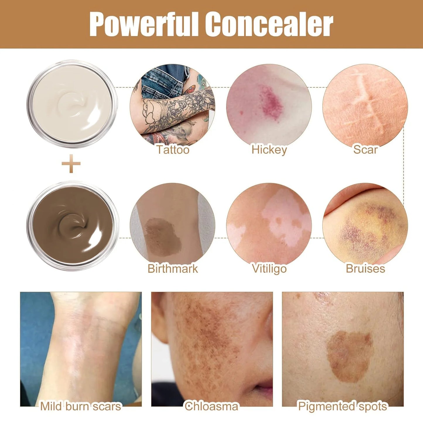 Waterproof Tattoo Cover Up Concealer | Full Coverage, 2 Colors