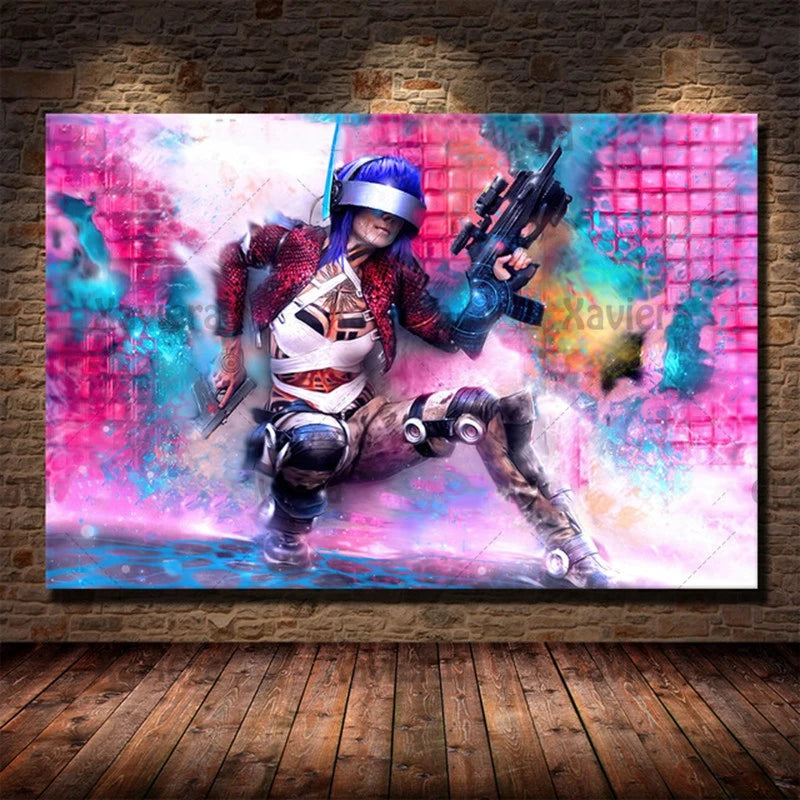 Canvas Art Painting Future Sci-Fi Punk Style Artwork Night City Street Scenery Poster Technology Wall Picture Home Decoration Peaceful Pleasures Health and Wellness