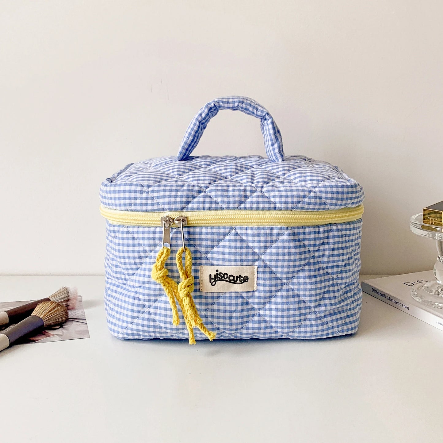 Quilted Makeup Bag Set – Cute Travel Cosmetic Organizer