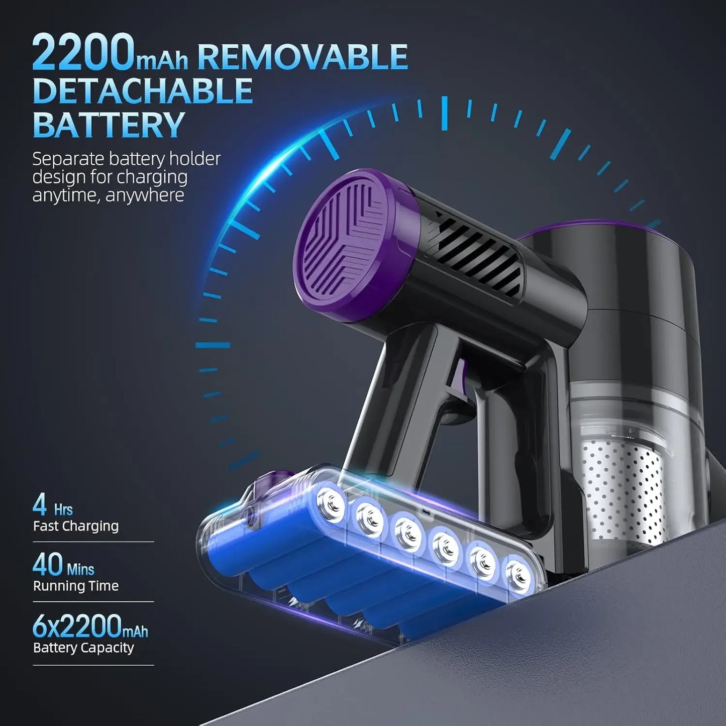 Lightweight Cordless Stick Vacuum Cleaner with LED Display, 40Min Battery, 6-in-1 for Home Floors & Carpets Peaceful Pleasures Health and Wellness