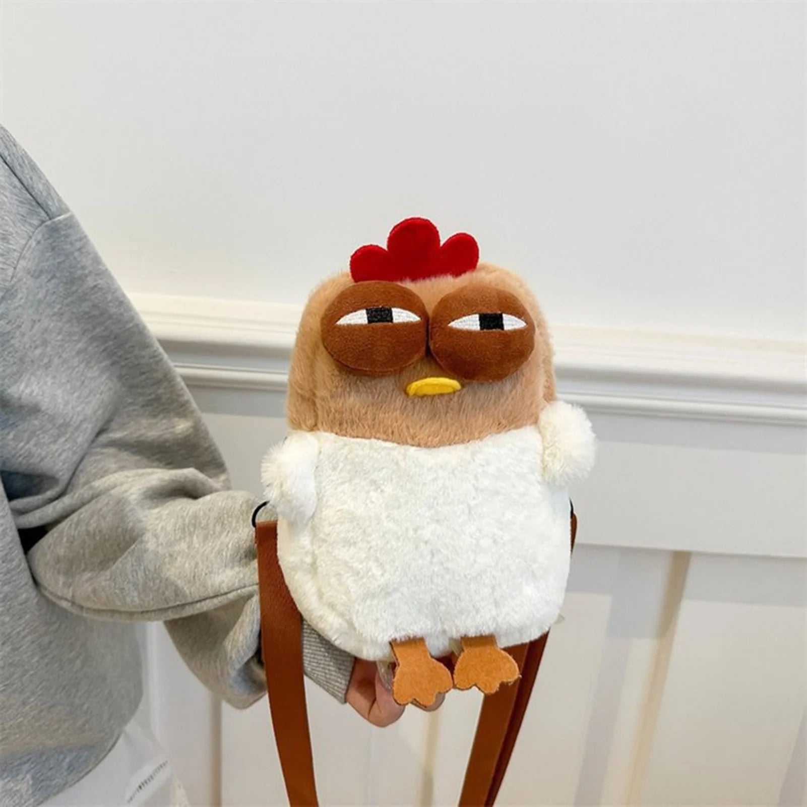 Kawaii Chicken Plush Sling Bag Mini Small Chicken Shape Phone Pouch for Girls' Birthday Gift Party Favor Peaceful Pleasures Health and Wellness