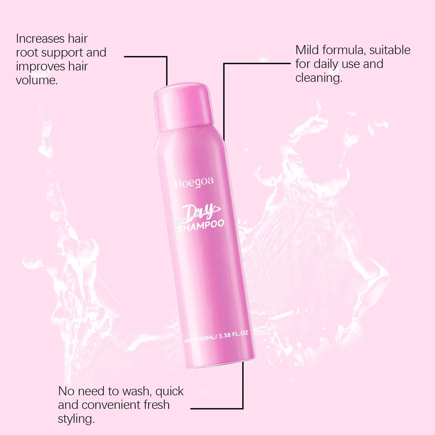 HOEGOA Rose Leave-In Hair Spray | No-Wash Conditioner