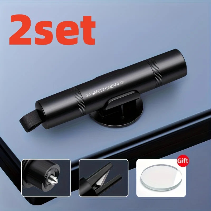 1/2 Set of Two Color Options to Choose From: Car Safety Hammer with Window Breaker and Seatbelt Cutter, Emergency Escape Tool, Portable Multifunctional Safety Hammer, Emergency Escape Window-Breaking Gadget Peaceful Pleasures Health and Wellness 2 Sets