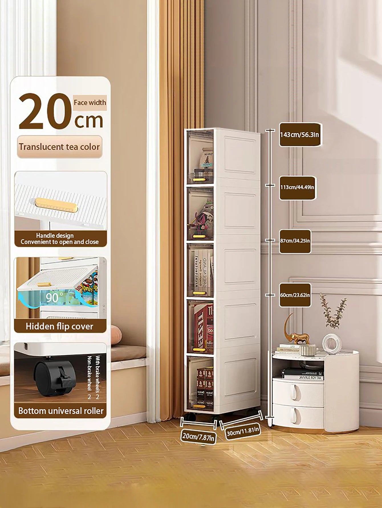 Ultra-Thin Gap Storage Cabinet for Kitchen & Bathroom Peaceful Pleasures Health and Wellness 5 Layers United States