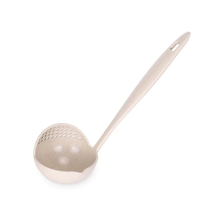 2-in-1 Long Handle Soup Spoon & Strainer Colander Ladle