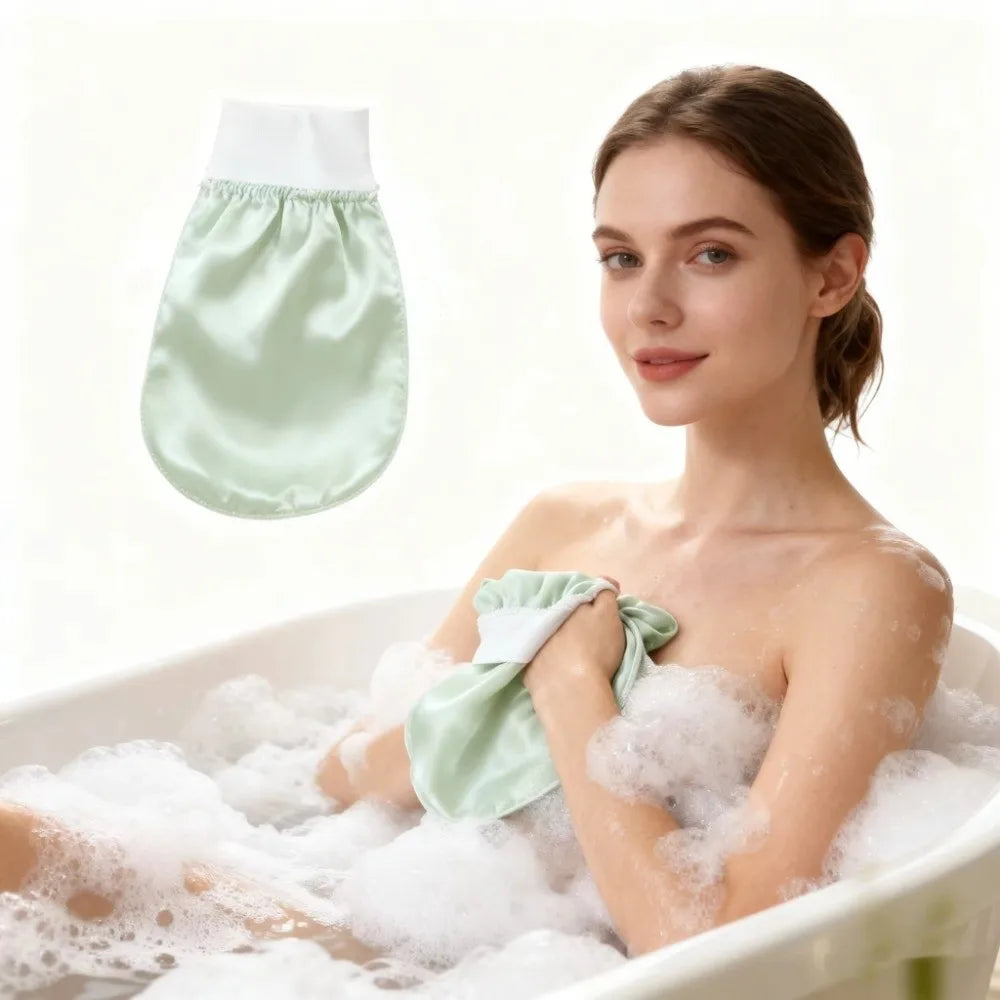 Silk Exfoliating Face Wash Face Wash Soft Bathing Bath Body Scrub Alternative Scrub Shower Gloves Skin Bath Scrub Peaceful Pleasures Health and Wellness