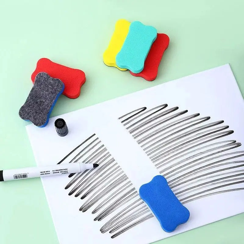 30-Pack Magnetic Whiteboard Erasers | Felt Cloth Bone Erasers