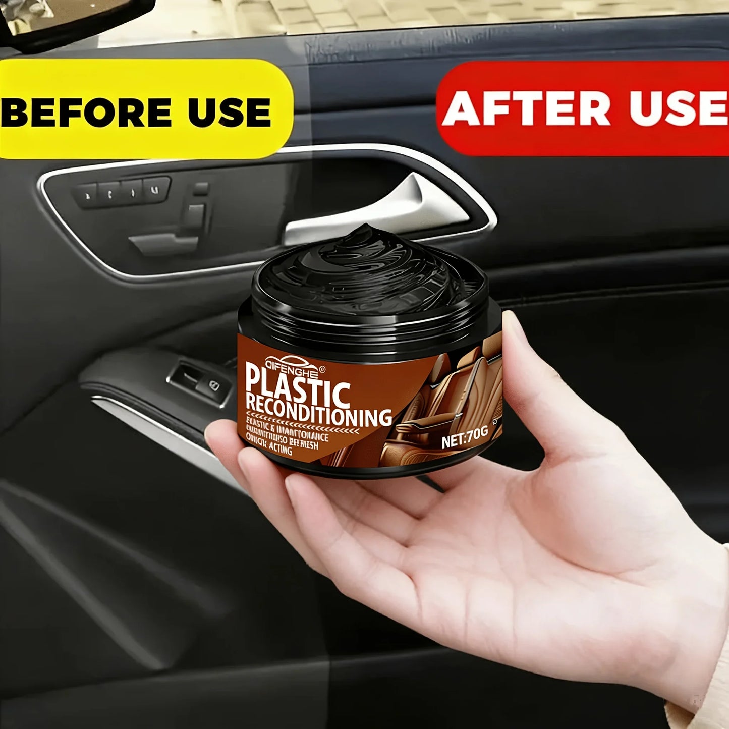 Car Plastic Restorer Crystal Wax – Dashboard & Trim Polish
