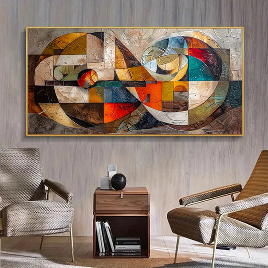 Modern Abstract Canvas Wall Art | Colorful Geometric Decor Abstract Canvas Print Peaceful Pleasures Health and Wellness ZLH4337 90x180cm No Frame