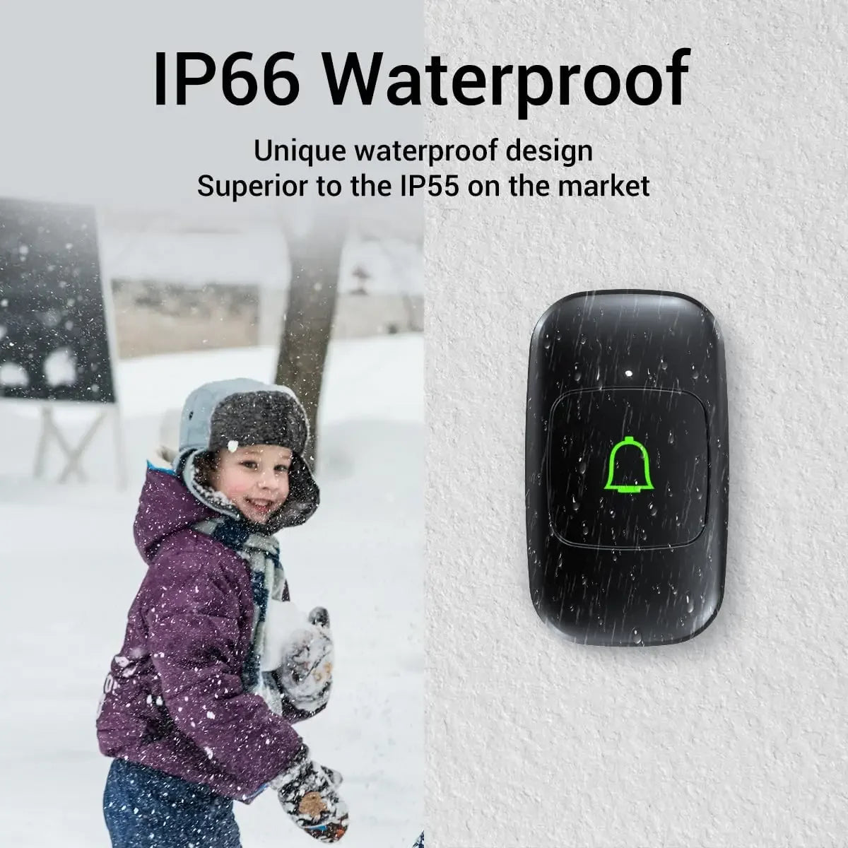 Wireless Doorbell with 2 Receivers, IP66 Waterproof, 1000ft Range, 32 Chimes, 115dB Volume Peaceful Pleasures Health and Wellness