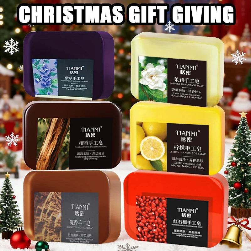 6-Piece Handmade Soap Set – Lemon, Jasmine & Floral Scents