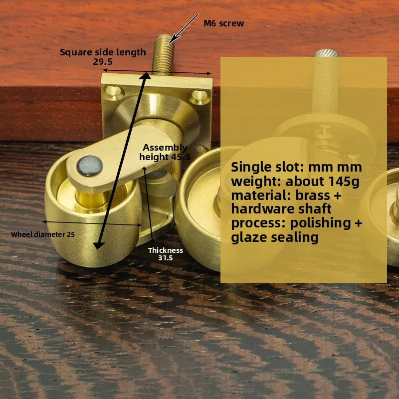 Brass Furniture Caster | Universal Piano & Sofa Wheel Roller