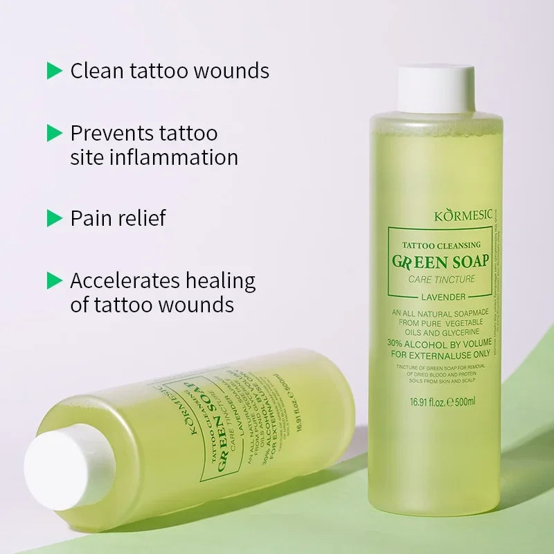 Tattoo Green Soap Cleansing Solution 500ml | Healing Care