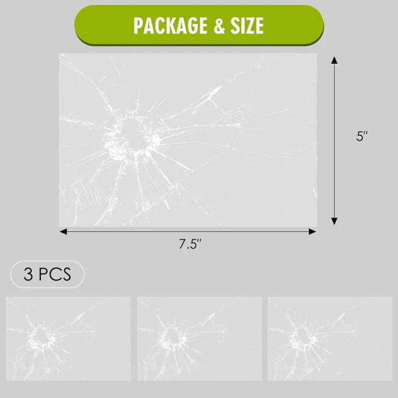 Broken Glass Car Window Decal – Waterproof Reusable Prank Sticker