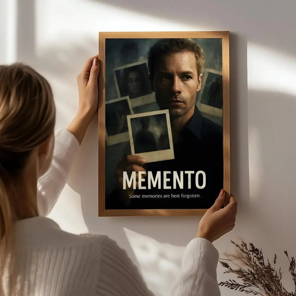 Movie M-Memento Poster HD Self Adhesive Waterproof Wall Art Ideal for Home Office Dorm Bedroom Great Gift Peaceful Pleasures Health and Wellness White9 40X50cmNoframe